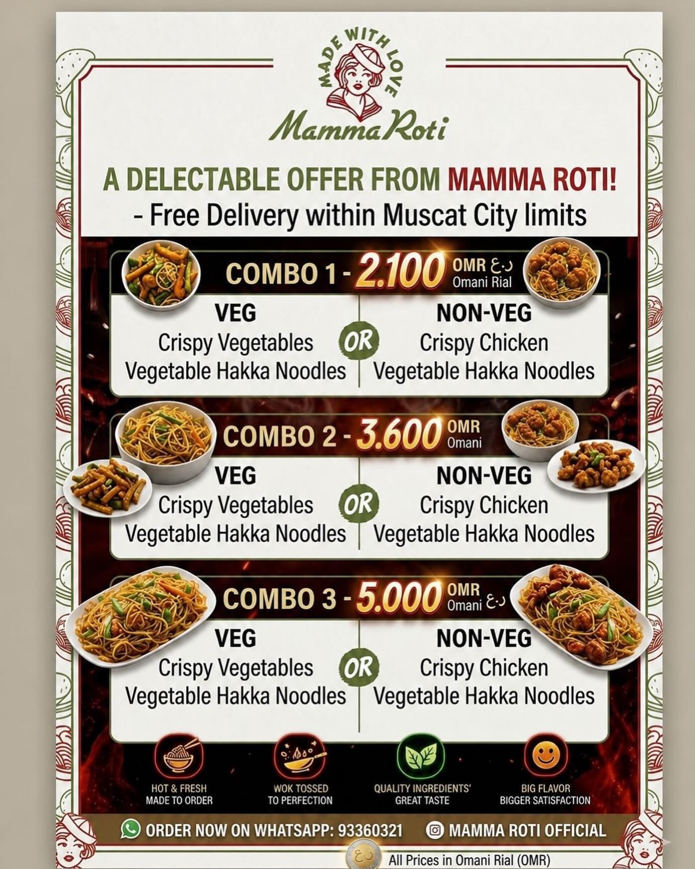 Inside the Mamma Roti cloud kitchen Muscat — Instagram post