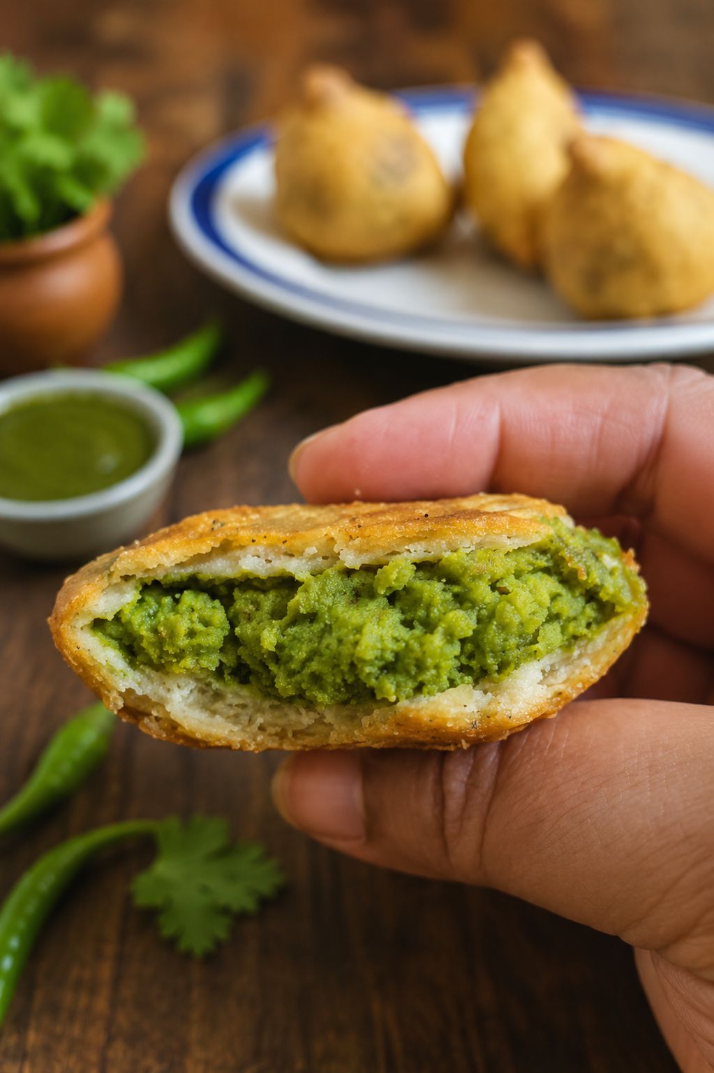 Matar Kachori cross-section, Mamma Roti